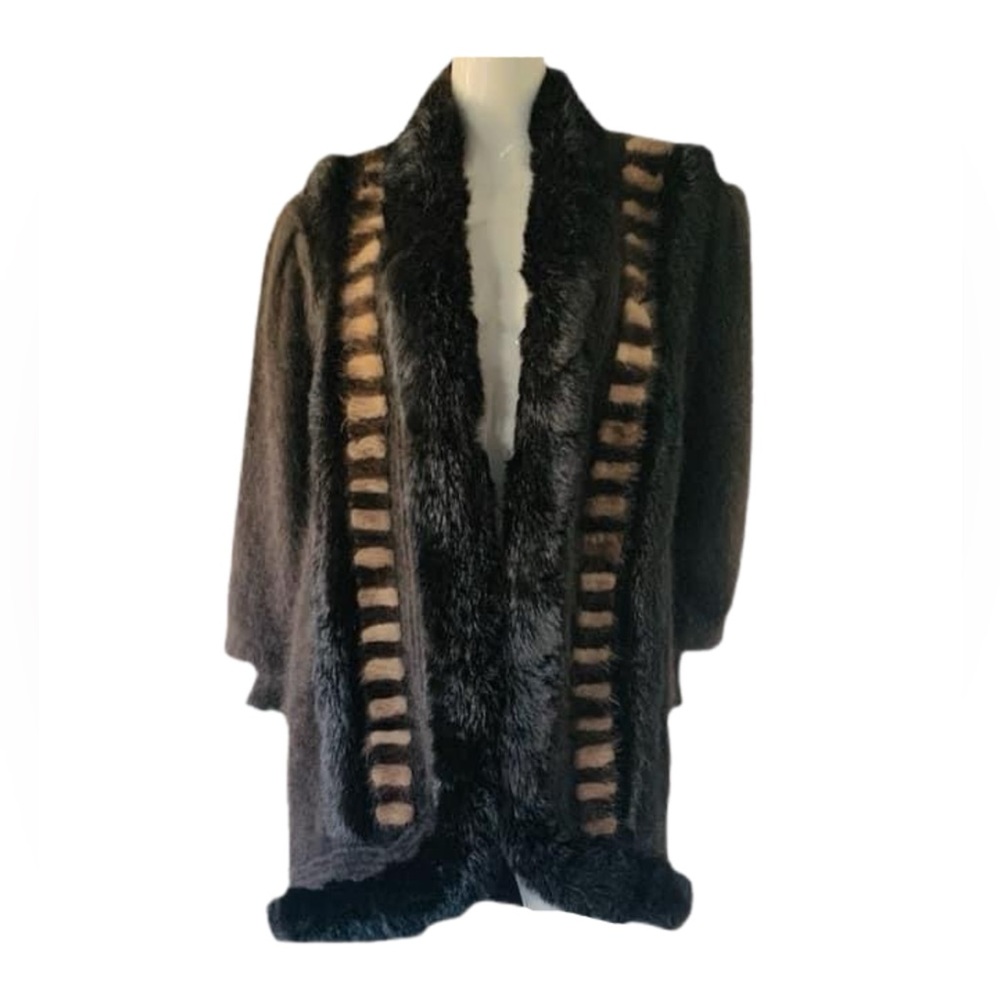 Sold Vintage Brown Angora Fuzzy Cocoon Sweater Coat
